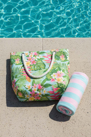 Tropical Leaf Pattern Beach Bag