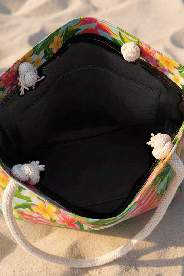 Tropical Leaf Pattern Beach Bag