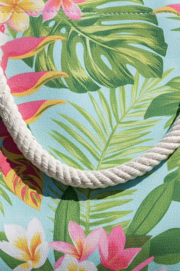 Tropical Leaf Pattern Beach Bag