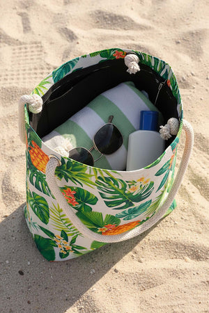 Pineapple Leaf Pattern Beach Bag