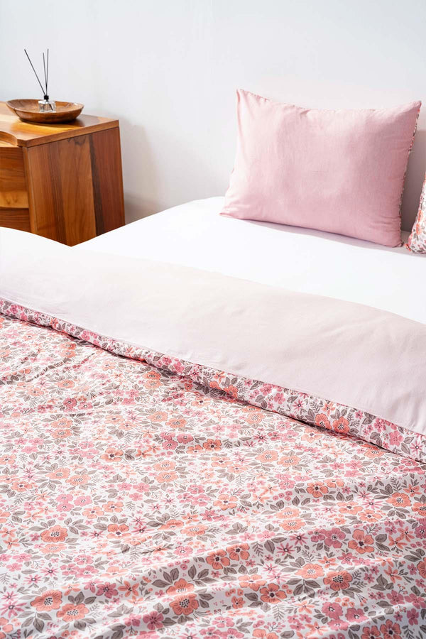 Pink Spring Double Duvet Cover Set Cotton