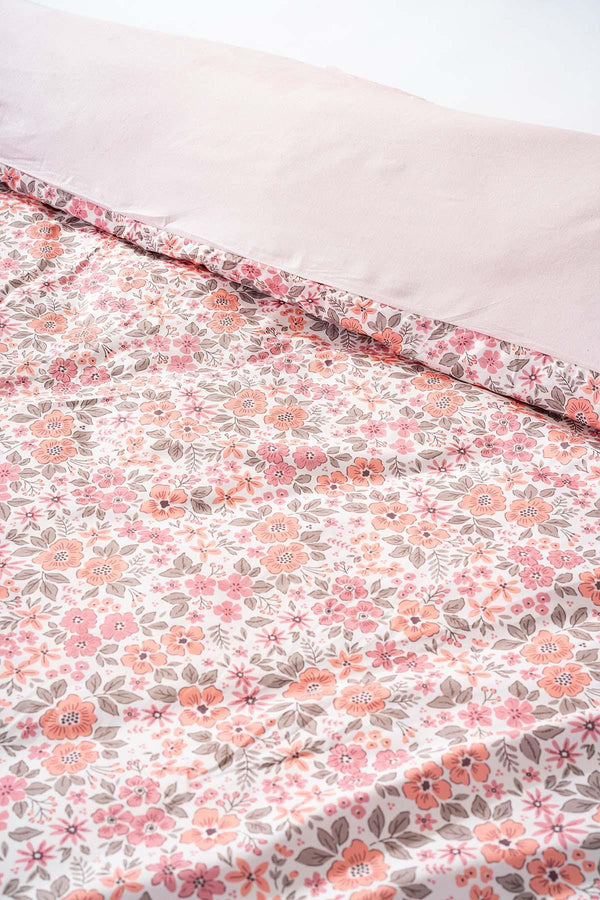 Pink Spring Double Duvet Cover Set Cotton