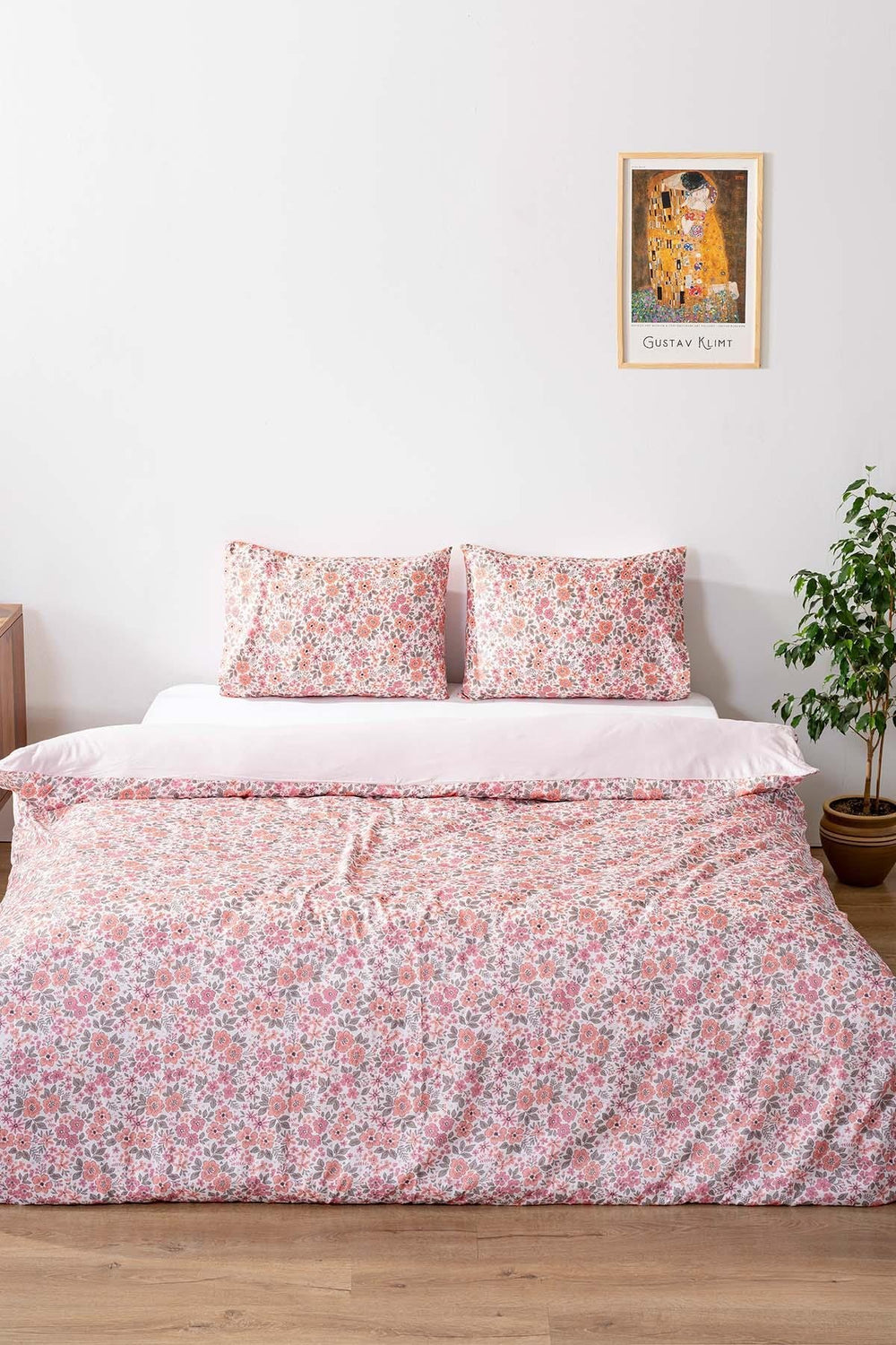 Pink Spring Polycotton Single Duvet Cover Set – Zipper Closure, 2-Piece, 160x215 cm