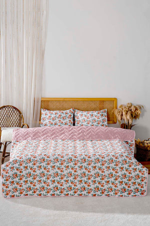 Mira Terracotta Cotton Double Quilted Pique & Bedspread