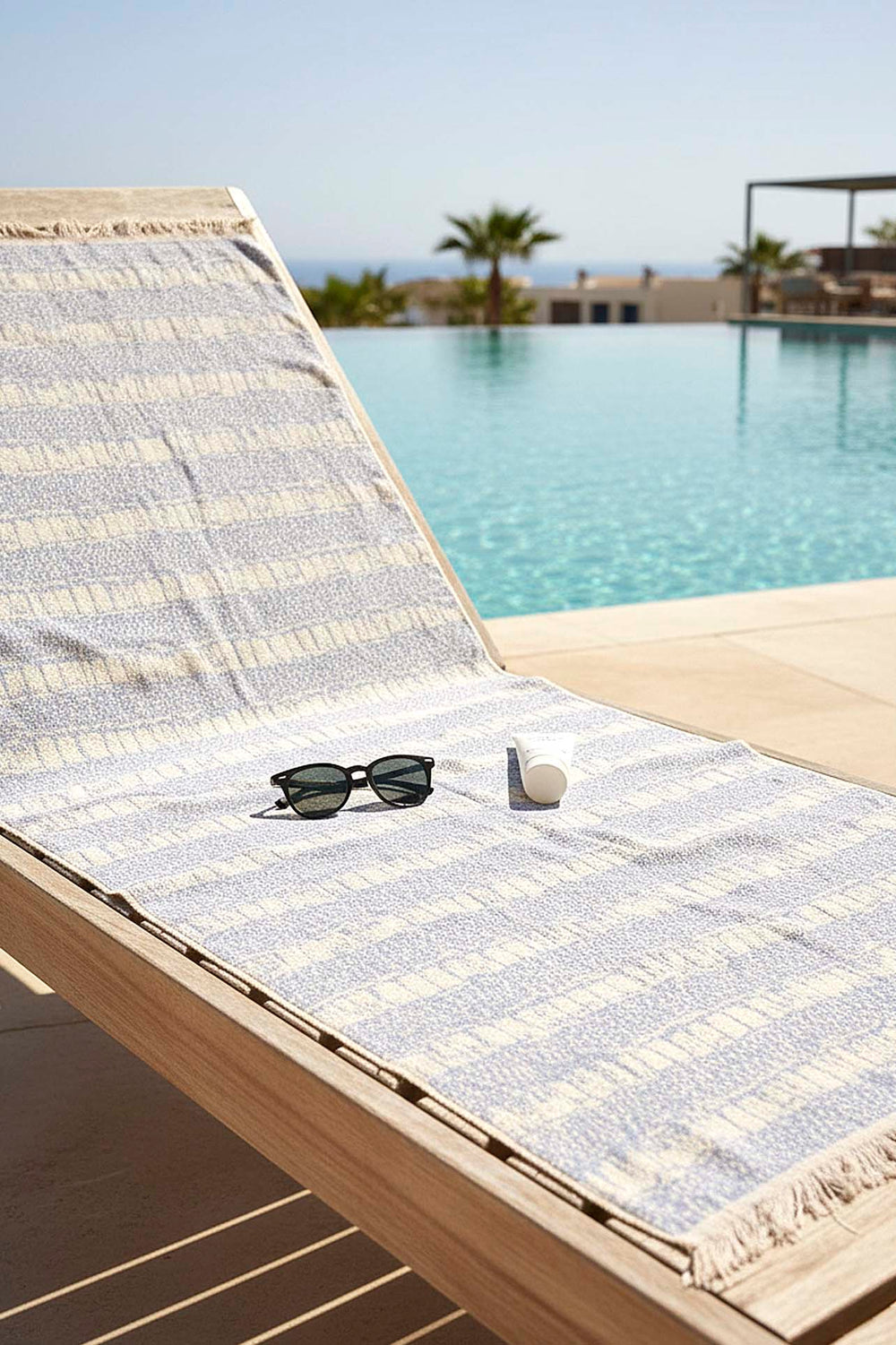 Blue Striped %100 Cotton Beach Towel 70x140 cm