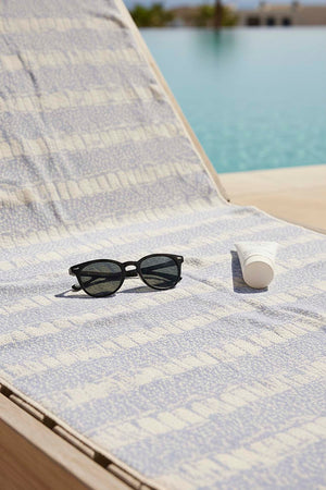 Blue Striped %100 Cotton Beach Towel 70x140 cm