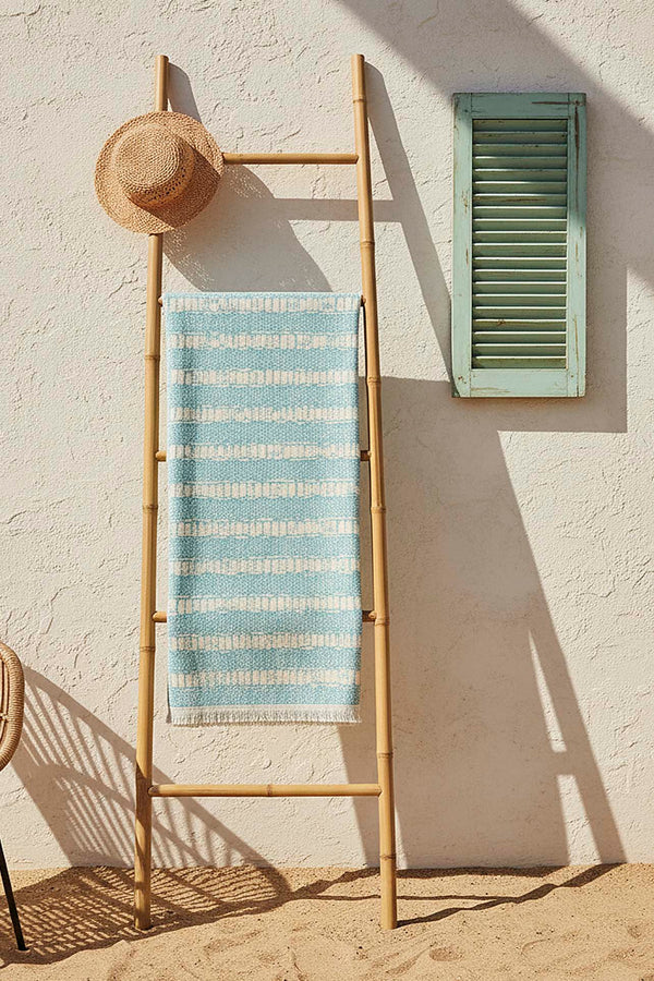 Turquoise Striped %100 Cotton Beach Towel 70x140 cm