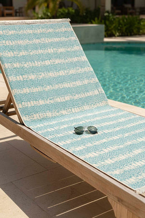 Turquoise Striped %100 Cotton Beach Towel 70x140 cm