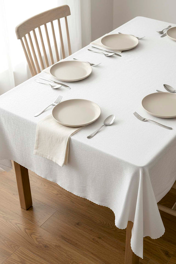 White Stain-Resistant Wrinkle-Free Tablecloth 150x200 cm