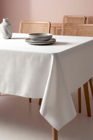 White Stain-Resistant Wrinkle-Free Tablecloth 150x200 cm