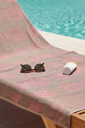 Anthracite Aztec %100 Cotton Beach Towel 70x140 cm