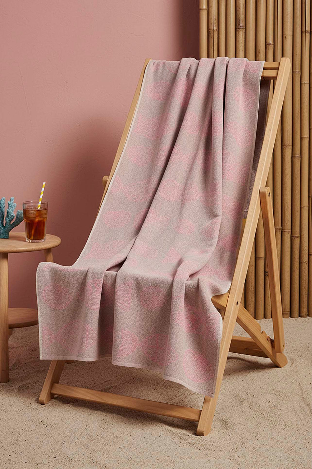 Grey Aztec %100 Cotton Beach Towel 70x140 cm