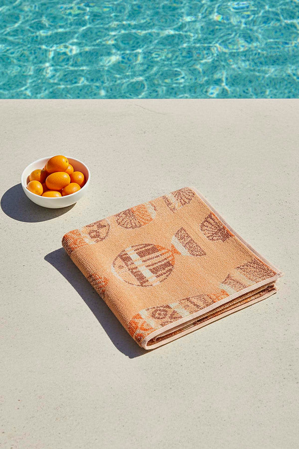 Orange Aztec %100 Cotton Beach Towel 70x140 cm