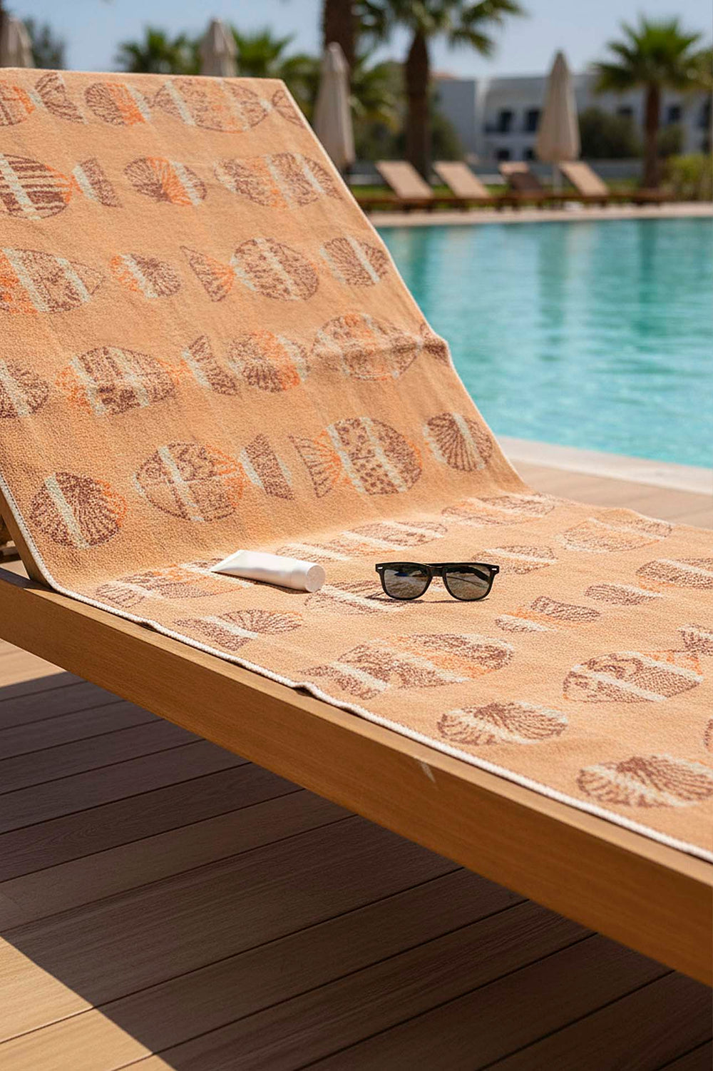 Orange Aztec %100 Cotton Beach Towel 70x140 cm