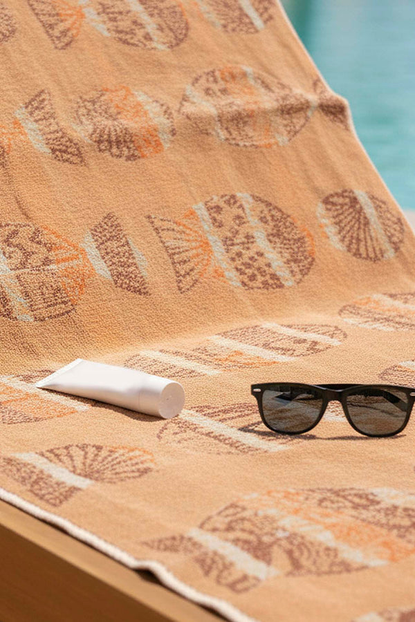 Orange Aztec %100 Cotton Beach Towel 70x140 cm