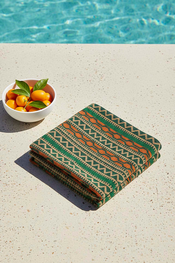 Dark Green Sahara %100 Cotton Beach Towel 70x140 cm