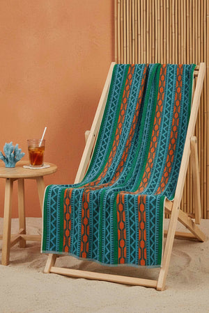 Turquoise Sahara %100 Cotton Beach Towel 70x140 cm