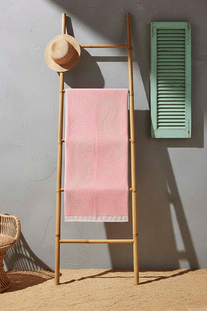 Pink Poseidon 100% Cotton Beach Towel 70x140 cm