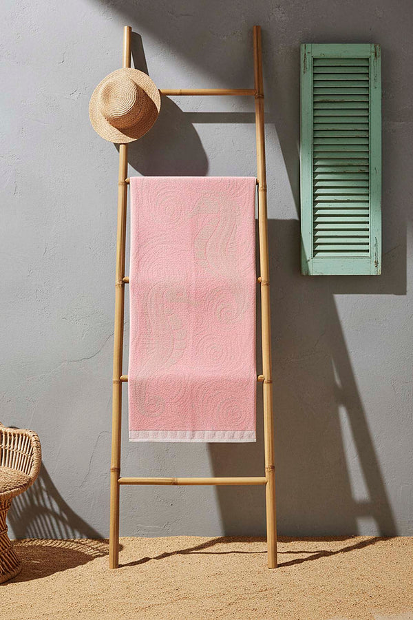 Pink Poseidon 100% Cotton Beach Towel 70x140 cm