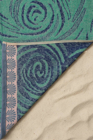 Turquoise Green Poseidon %100 Cotton Beach Towel 70x140 cm
