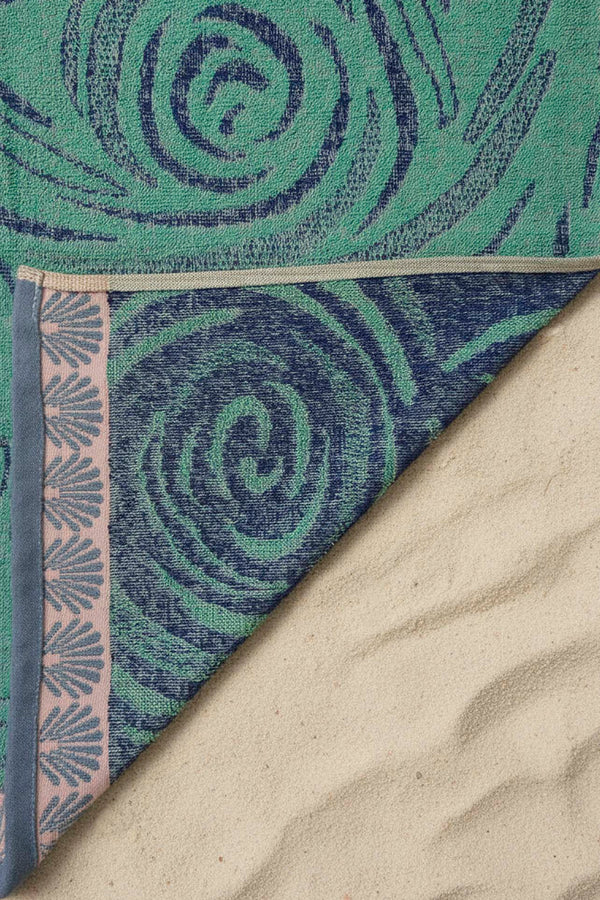 Turquoise Green Poseidon %100 Cotton Beach Towel 70x140 cm