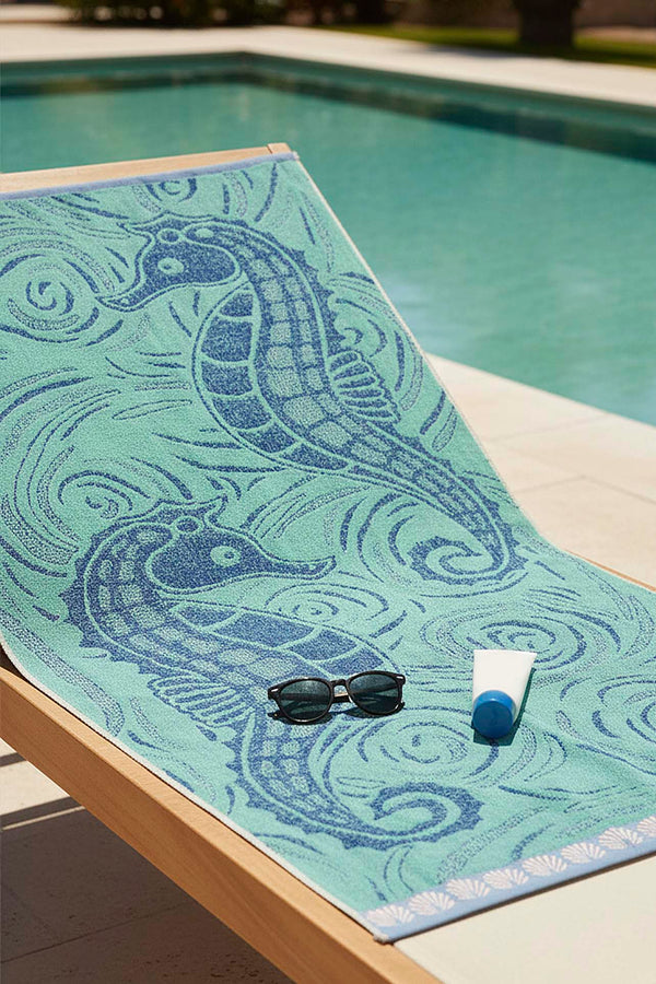 Turquoise Green Poseidon %100 Cotton Beach Towel 70x140 cm