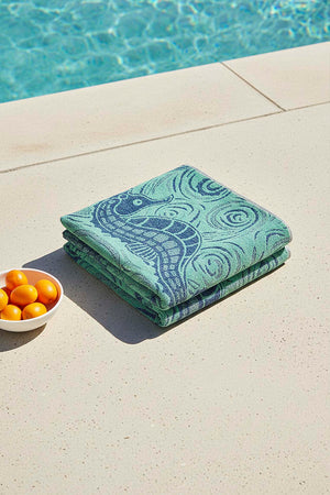 Turquoise Green Poseidon %100 Cotton Beach Towel 70x140 cm