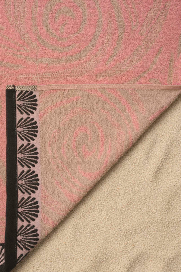 Pink Black Striped Poseidon 100% Cotton Beach Towel 70x140 cm