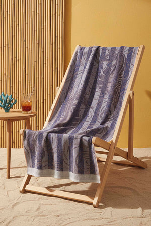 Navy Blue Poseidon 100% Cotton Beach Towel 70x140 cm