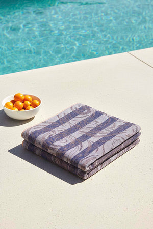 Navy Blue Poseidon 100% Cotton Beach Towel 70x140 cm