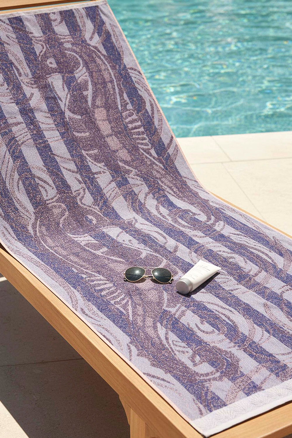 Navy Blue Poseidon 100% Cotton Beach Towel 70x140 cm