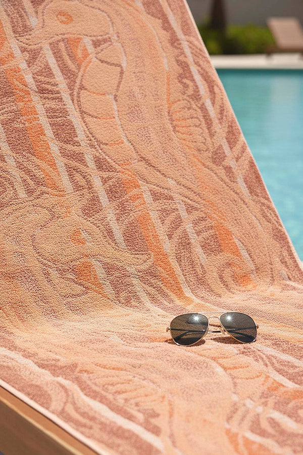 Orange Poseidon 100% Cotton Beach Towel 70x140 cm