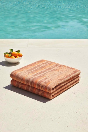 Orange Poseidon 100% Cotton Beach Towel 70x140 cm