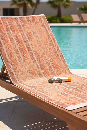 Orange Poseidon 100% Cotton Beach Towel 70x140 cm
