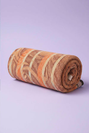 Orange & Black Striped Poseidon 100% Cotton Beach Towel 70x140 cm