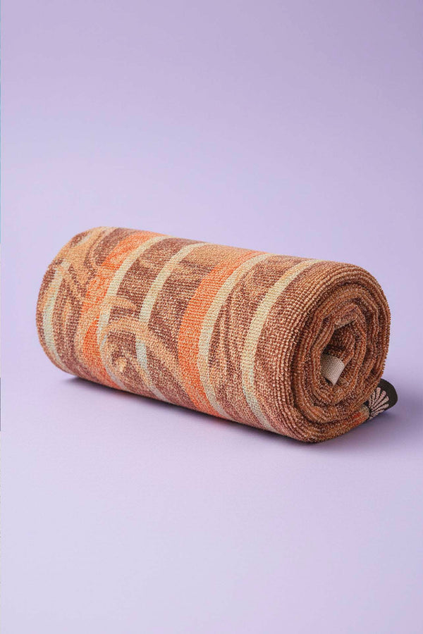Orange & Black Striped Poseidon 100% Cotton Beach Towel 70x140 cm