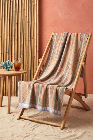 Light Orange Poseidon 100% Cotton Beach Towel 70x140 cm