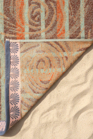 Light Orange Poseidon 100% Cotton Beach Towel 70x140 cm