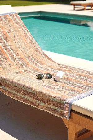 Light Orange Poseidon 100% Cotton Beach Towel 70x140 cm