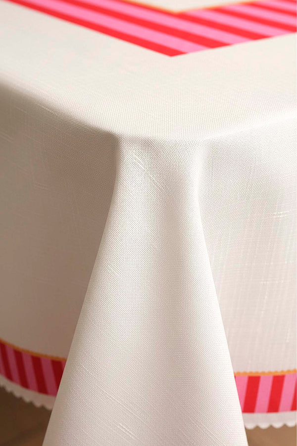 Pink Bird Pattern Stain-Resistant Tablecloth 150x220 cm