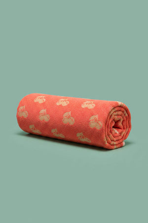 Coral & Orange Cherry 100% Cotton Beach Towel 70x140 cm