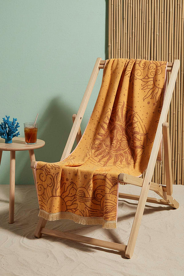 Yellow Sun 100% Cotton Beach Towel 70x140 cm