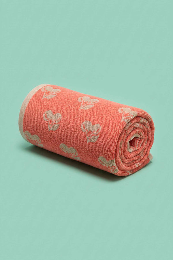 Coral Beige Cherry 100% Cotton Beach Towel 70x140 cm