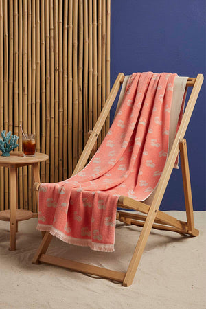 Coral Beige Cherry 100% Cotton Beach Towel 70x140 cm
