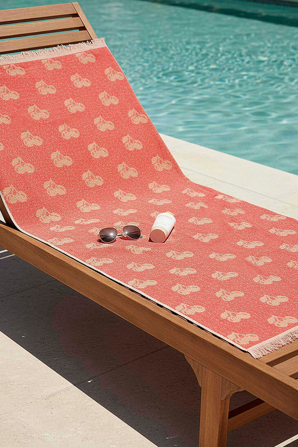 Coral Beige Cherry 100% Cotton Beach Towel 70x140 cm