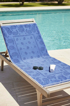 Blue Retro 100% Cotton Beach Towel 70x140 cm