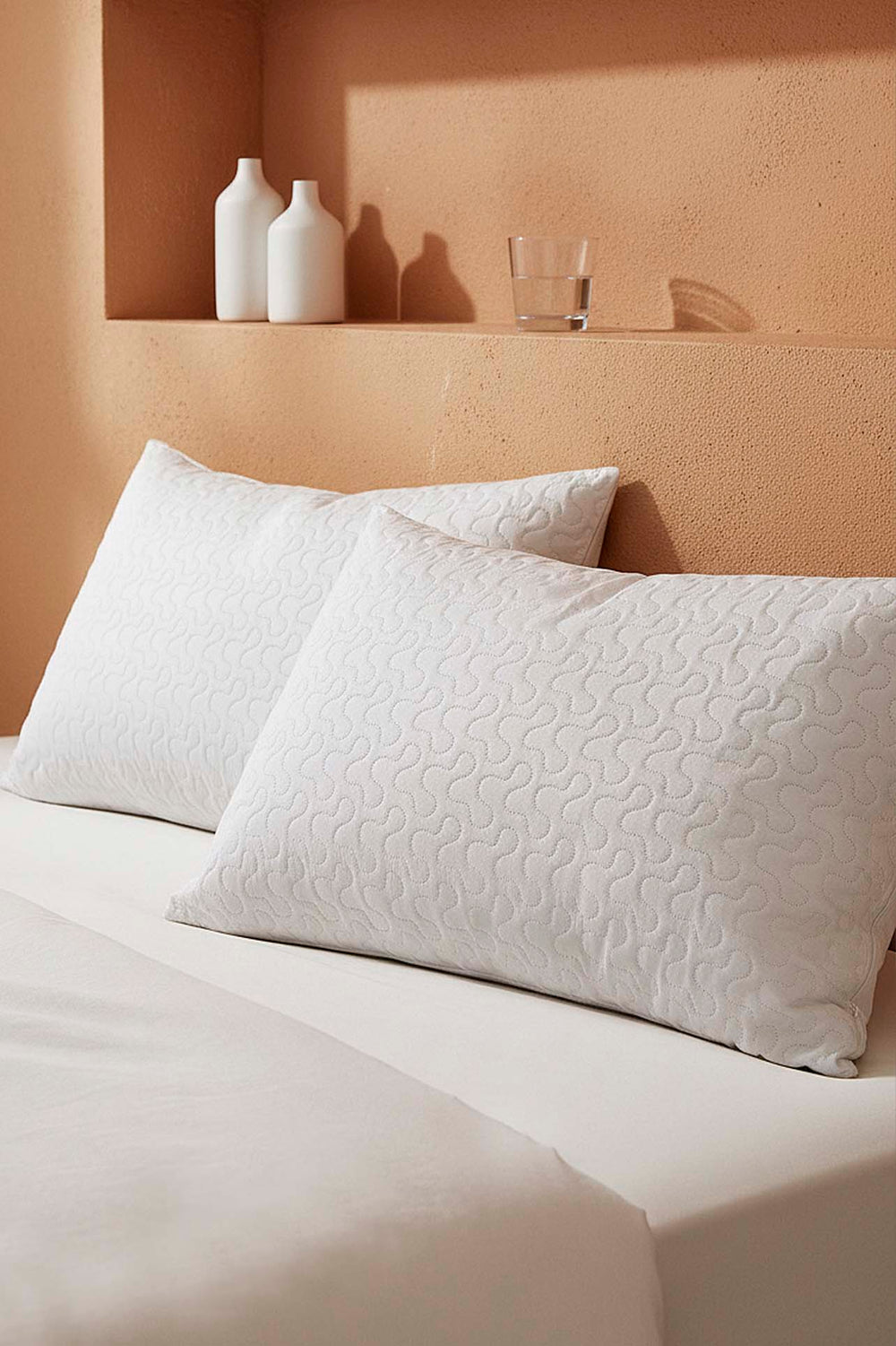 Vera Quilted Waterproof 2-Piece Pillow Protector Set 50x70 cm