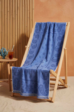 Blue Retro 100% Cotton Beach Towel 70x140 cm