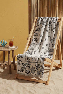 Grey Retro 100% Cotton Beach Towel 70x140 cm