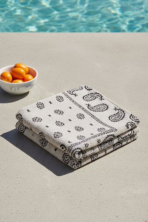 Grey Retro 100% Cotton Beach Towel 70x140 cm